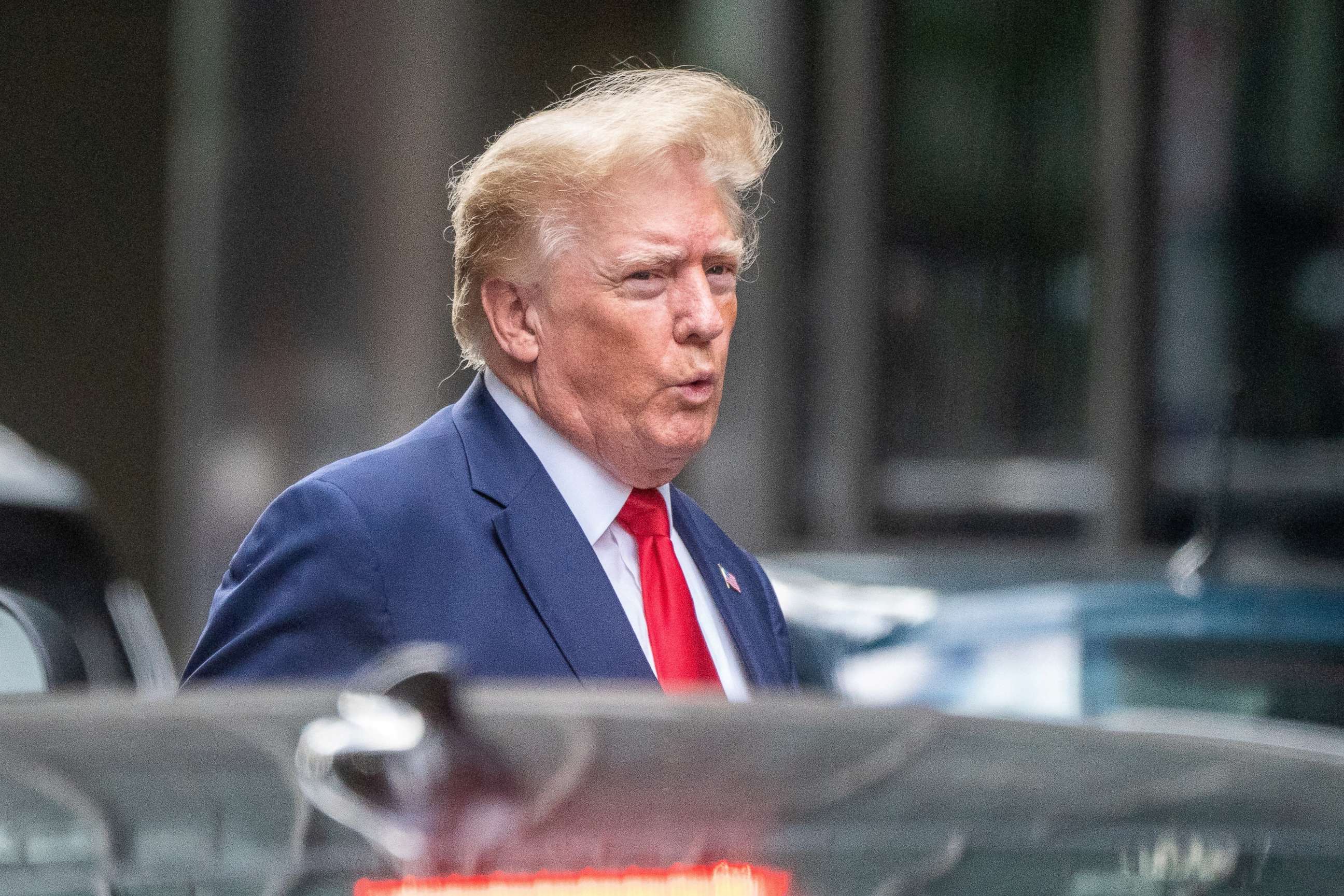 FILE PHOTO: Former U.S. President Donald Trump departs Trump Tower in New York City, Aug. 10, 2022, two days after FBI agents searched his Mar-a-Lago estate in Palm Beach, Fla.