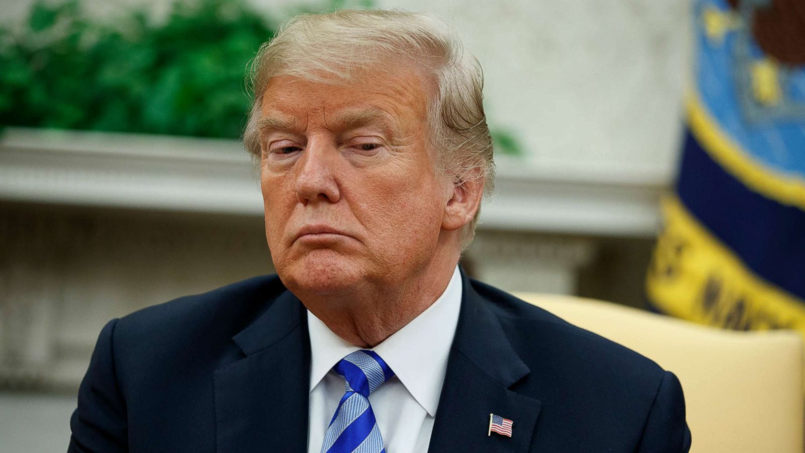 PHOTO: President Donald Trump listens to Emir of Kuwait Sheikh Sabah Al Ahmad Al Sabah in the Oval Office of the White House, Sept. 5, 2018, in Washington.