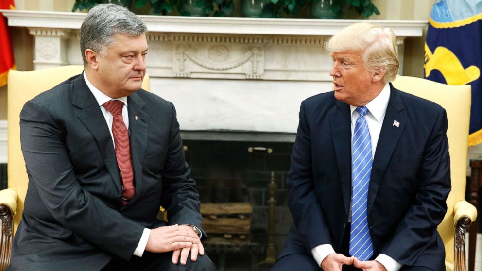President Donald Trump speaks during a meeting with Ukrainian President Petro Poroshenko in the Oval Office of the White House, June 20, 2017.