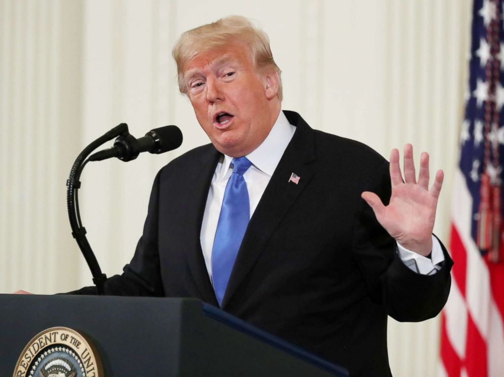 PHOTO: President Donald Trump holds a news conference at the White House in Washington, Nov. 7, 2018.