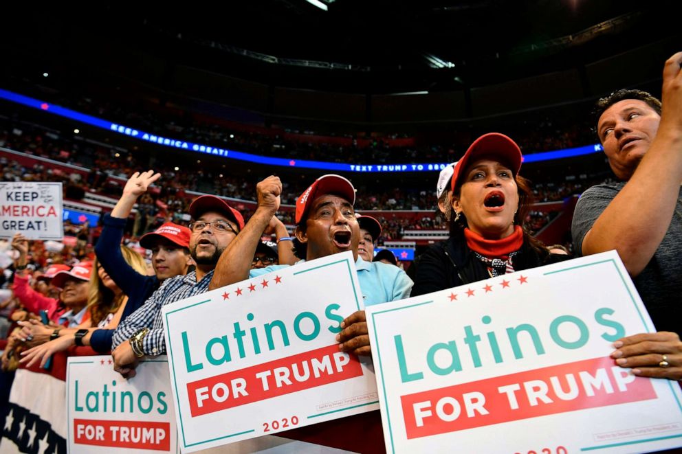 PHOTO: Supporters of President Donald Trump attend a "Keep America Great" campaign rally at the BB&T Center in Sunrise, Fla., Nov. 26, 2019.