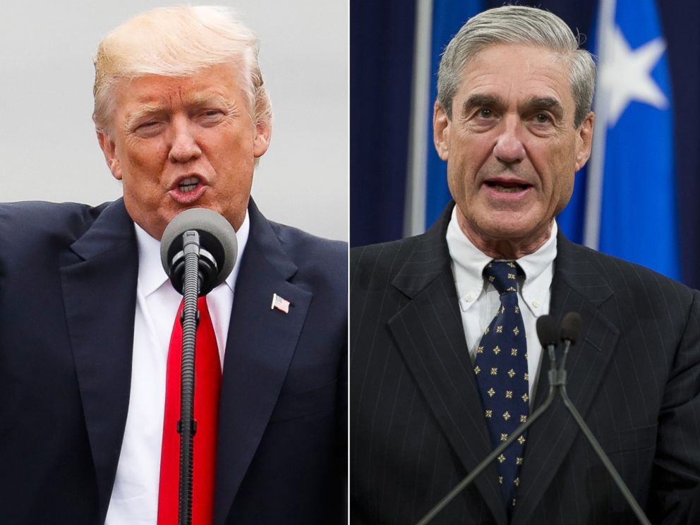 PHOTO: Pictured (L-R) are President Donald Trump in Cincinnati, June 7, 2017 and Robert Mueller in Washington, D.C., Aug. 1, 2013.