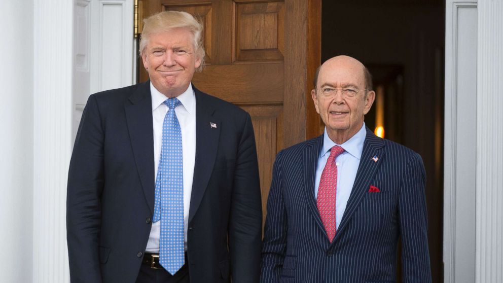 President-elect Donald Trump meets with Wilbur Ross at the clubhouse of Trump National Golf Club, Nov. 20, 2016 in Bedminster, N.J., in this file photo.