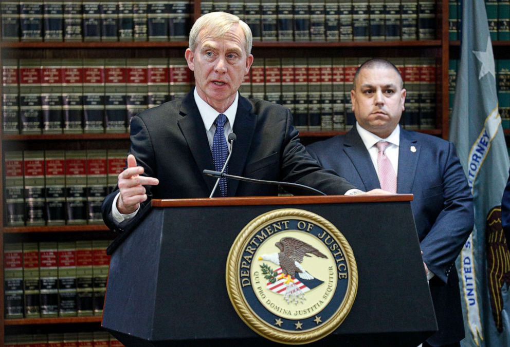 PHOTO: U.S. Attorney for the Eastern District of New York Richard Donoghue speaks at a press conference, Nov. 7, 2019, in New York City. 