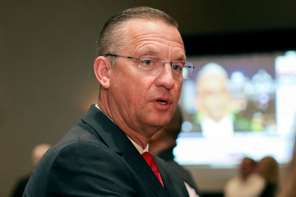 PHOTO: Republican candidate for Senate Rep. Doug Collins attends an election night watch party in Buford, Ga., Nov. 3, 2020.