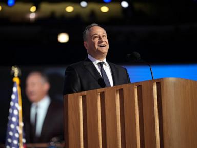 Second gentleman Doug Emhoff tells his love story with Harris in DNC speech