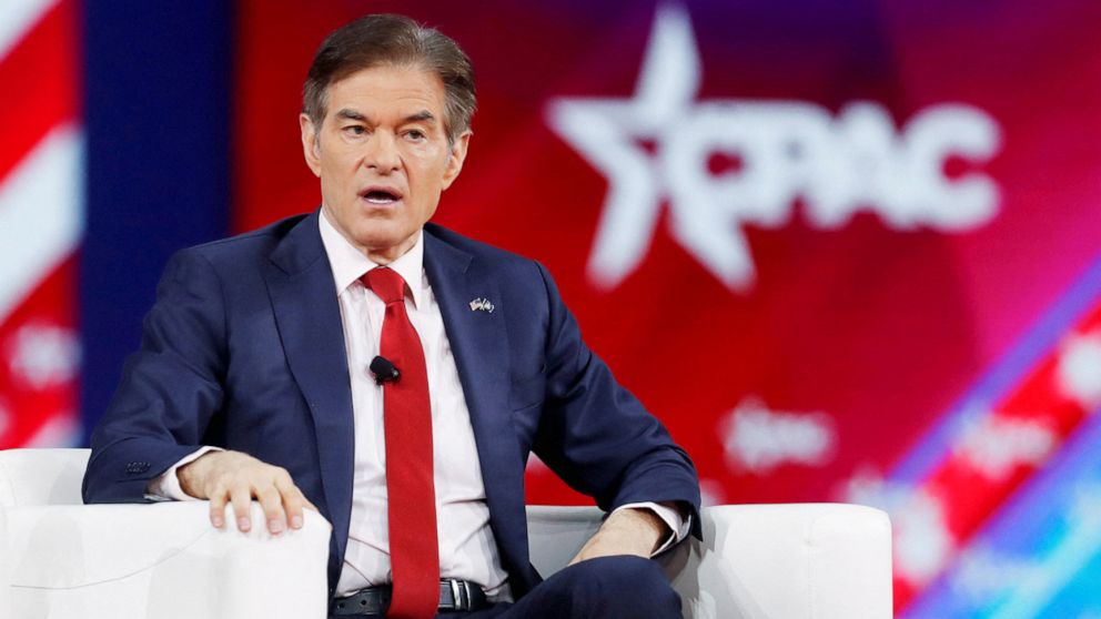 PHOTO: In this Feb. 27, 2022, file photo Dr. Oz speaks at the Conservative Political Action Conference (CPAC) in Orlando, Fla.