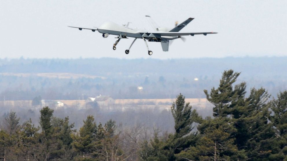 PHOTO: An MQ-9 Reaper takes off at Wheeler-Sack Army Air Field in Fort Drum, N.Y., Feb. 14, 2012.