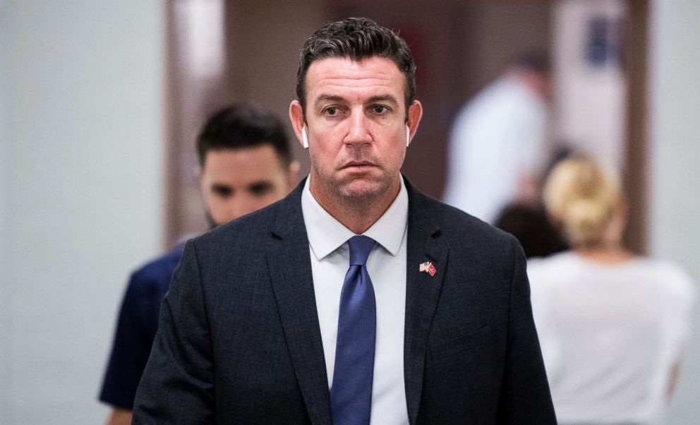 PHOTO: Rep. Duncan Hunter arrives for the House Republican Conference meeting, Sept. 26, 2018, in Washington, DC.