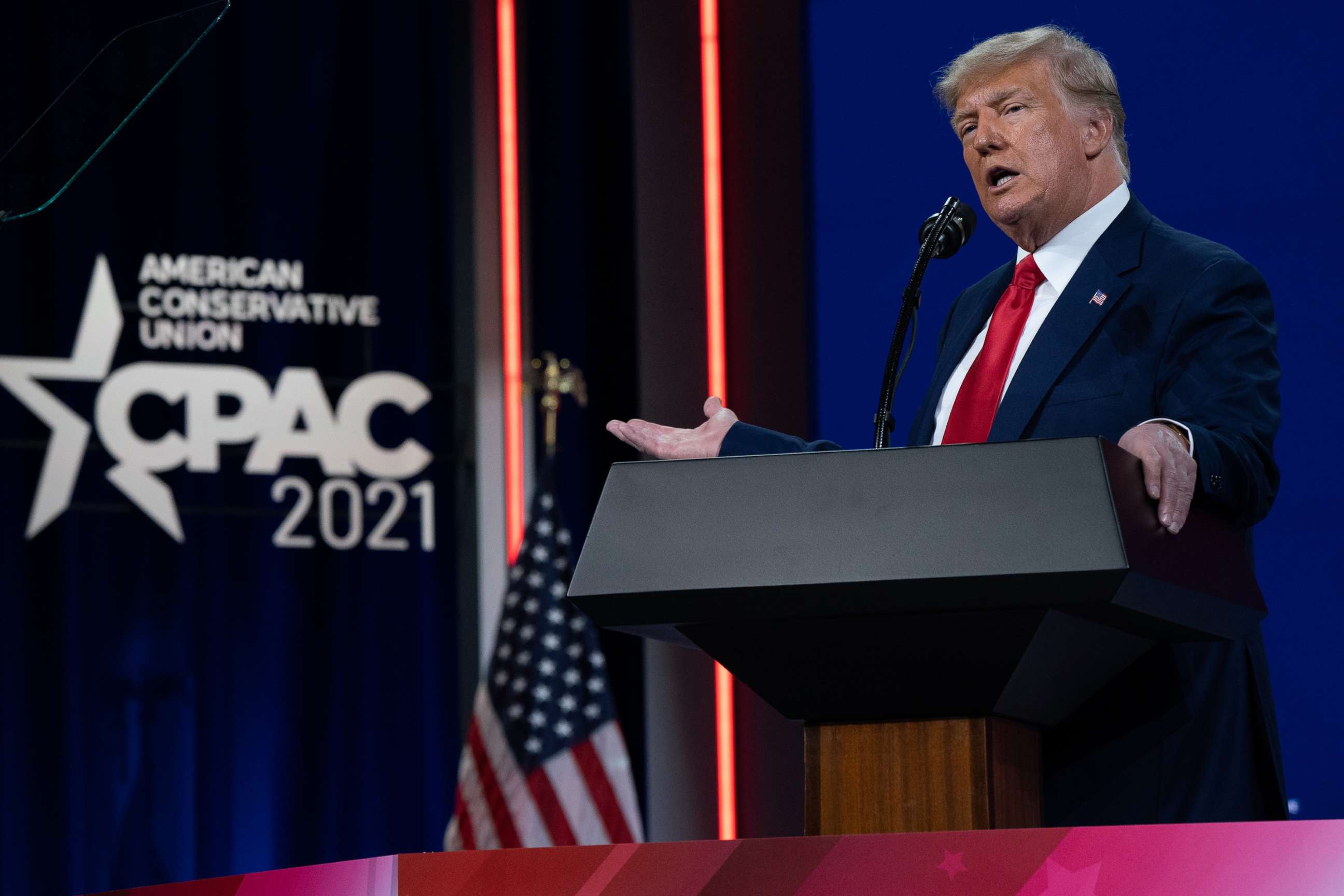 PHOTO: Former President Donald Trump speaks during the Conservative Political Action Conference  in Orlando, Fla., Feb. 28, 2021. 