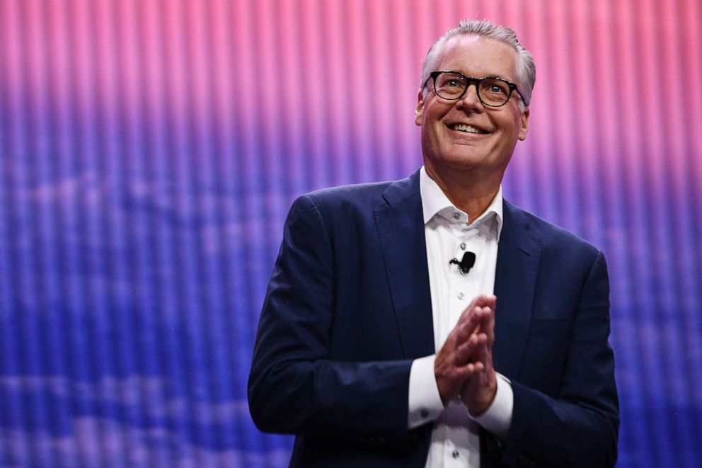 PHOTO: Ed Bastian, chief executive officer of Delta Air Lines Inc., smiles during a keynote at CES 2020 in Las Vegas, on Jan. 7, 2020.