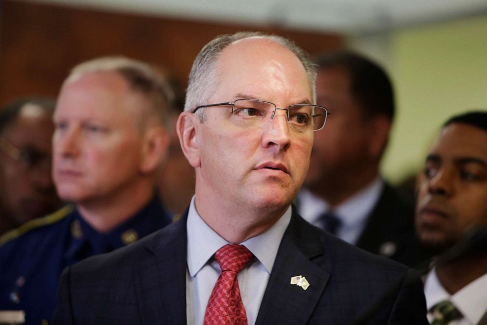 PHOTO: Louisiana Gov. John Bel Edwards attends a press conference in Opelousas, La., April 11, 2019. 