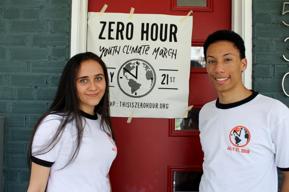 PHOTO: Sohayla Eldeeb, 17, left, and Zanagee Artis, 18, right, are youth activists focusing on climate change and the environment ahead of the 2018 midterm elections.