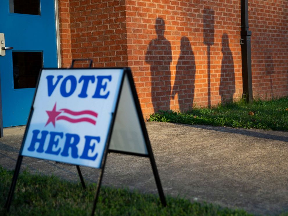 PHOTO: Voters wait outside the Lee Hill polling location on Election Day in Spotsylvania, Va., Nov. 3, 2020.