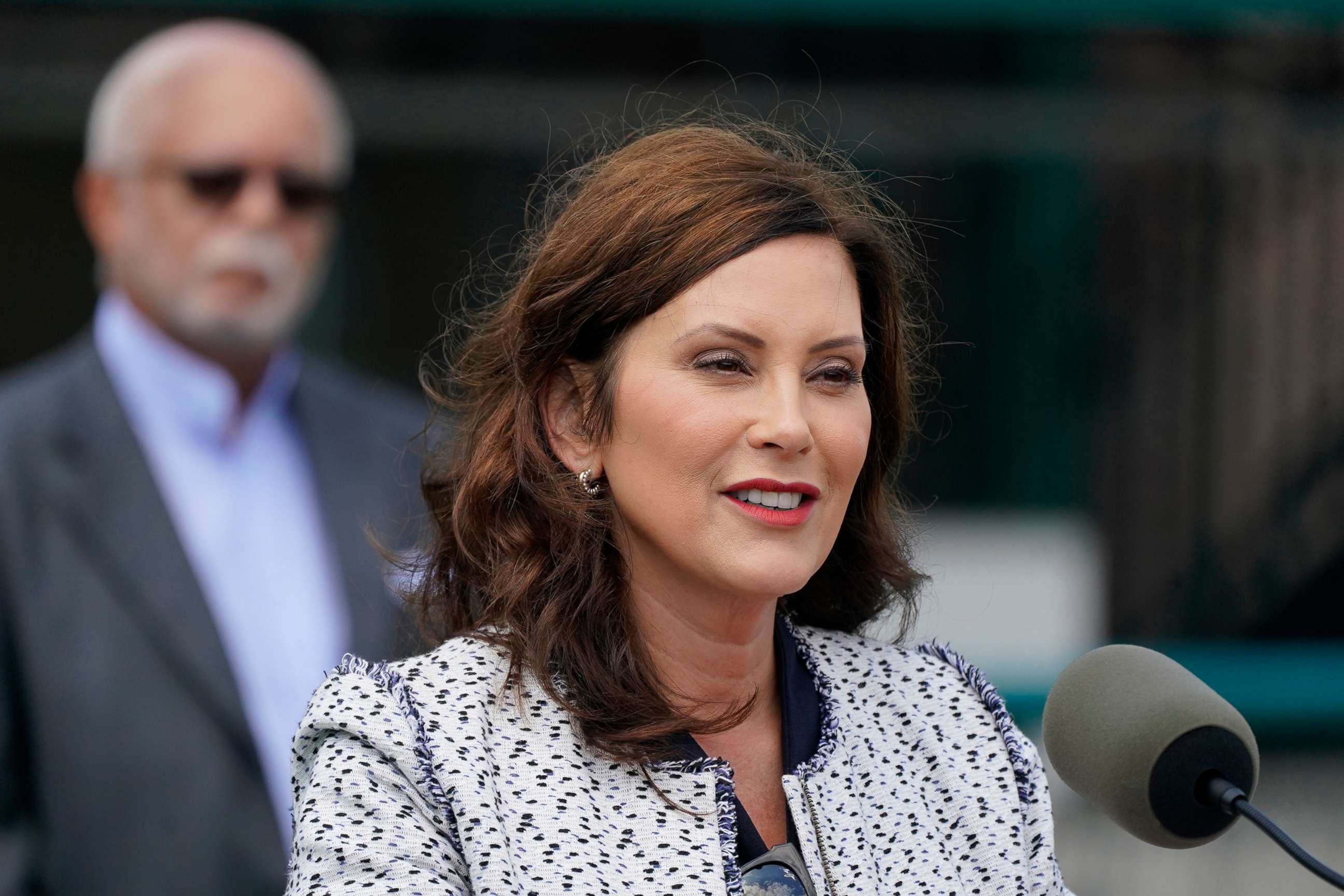 PHOTO: Michigan Gov. Gretchen Whitmer addresses the press in Detroit, July 20, 2022.