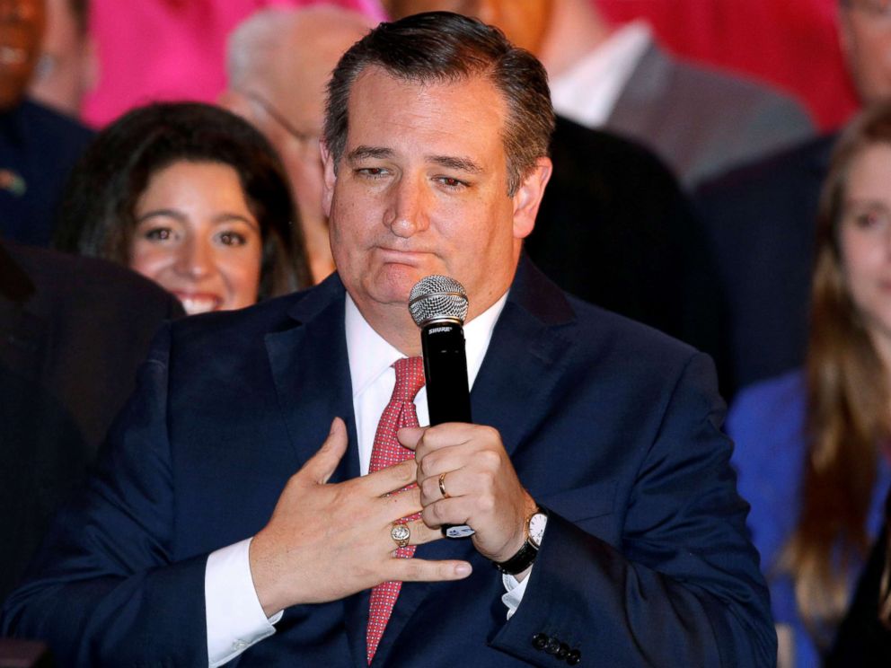PHOTO: Republican Senator Ted Cruz speaks during his election night party in Houston, Texas, Nov. 6, 2018.