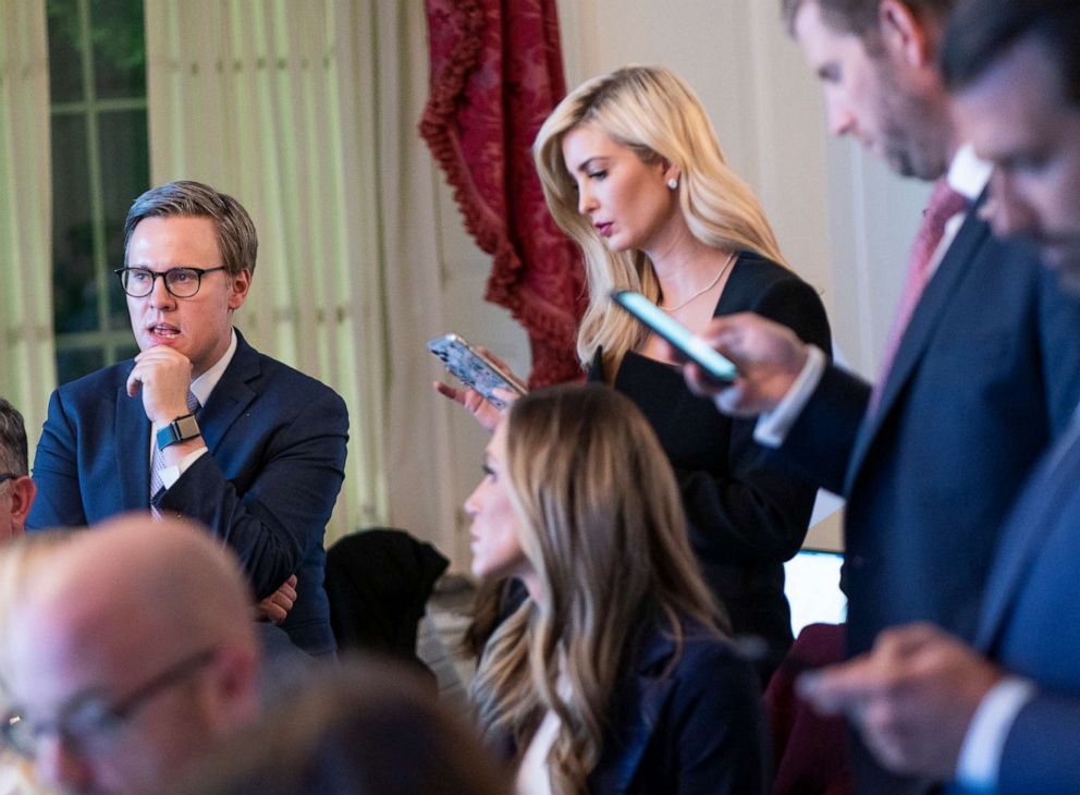 Bill Stepien,Ivanka Trump,Lara Trump,Eric Trump and Donald Trump Jr. in a White House photo taken election night Nov. 3, 2020,and published exclusively in ABC Chief Washington Correspondent Jonathan Karl's book,"Betrayal:The Final Act of the Trump Show."