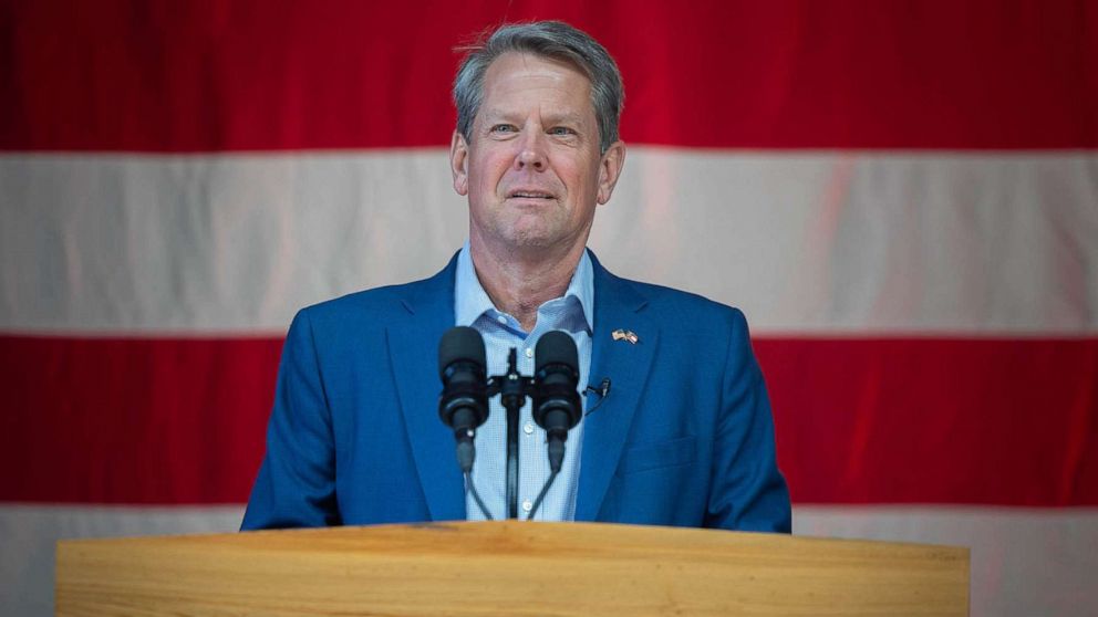  Governor Brian Kemp speaks at a campaign rally at with Former Vice President Mike Pence on May 23rd, 2022 in Kennesaw, Ga., May 23, 2022. 