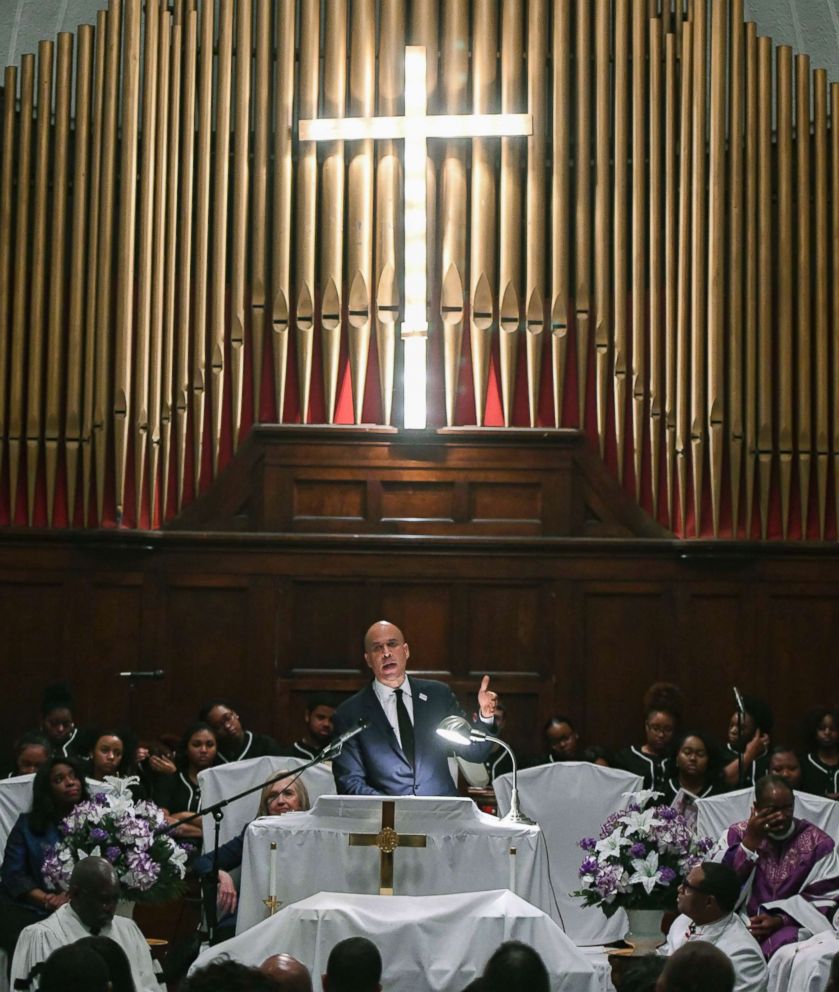PHOTO: Sen. Cory Booker, D-N.J., speaks during a commemorative service marking the anniversary of "Bloody Sunday" at Brown Chapel AME Church in Selma, Ala., March 3, 2019.