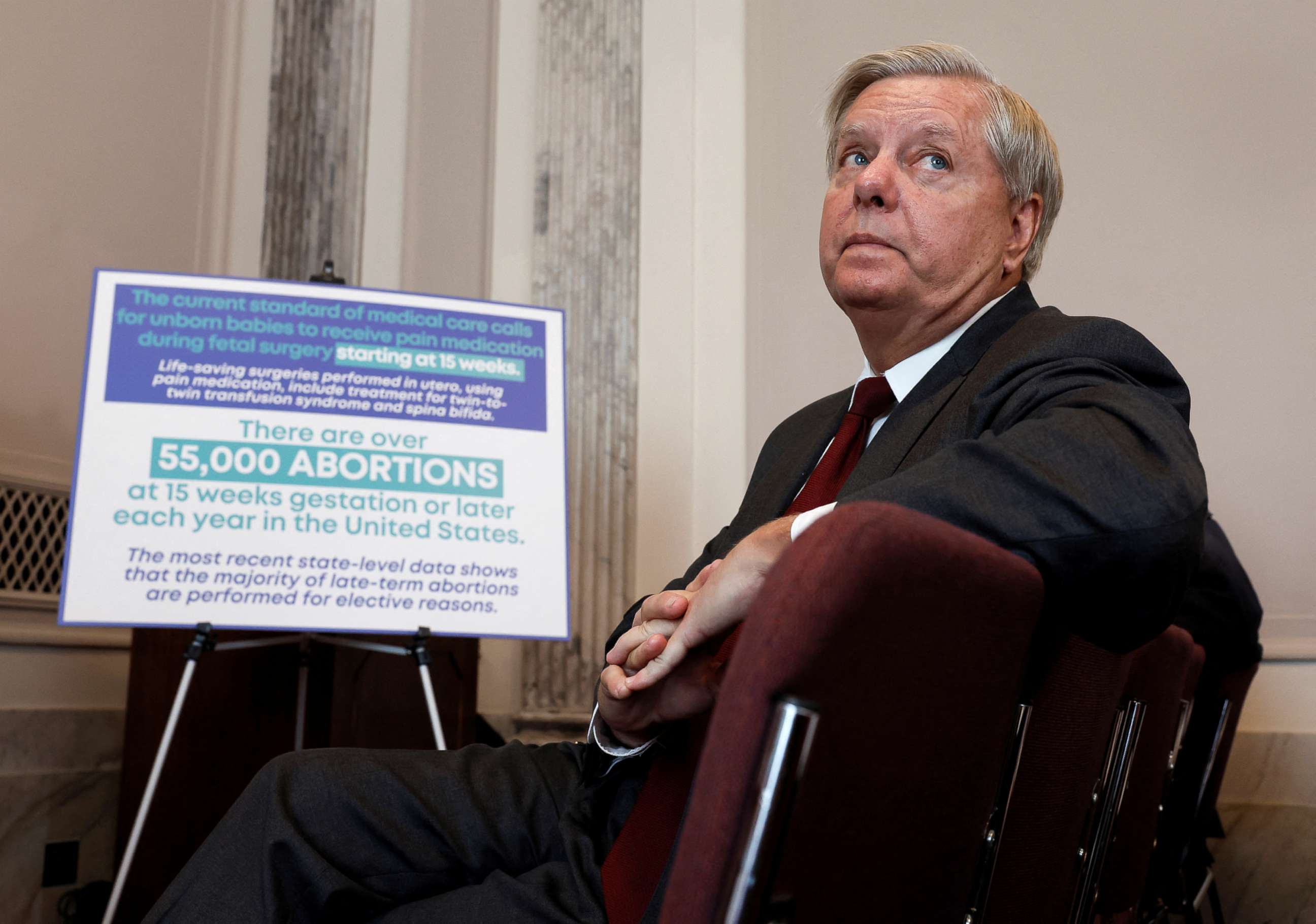 PHOTO: Senator Lindsey Graham unveils a nationwide abortion bill with new abortion restrictions, during a news conference on Capitol Hill in Washington, Sept., 13, 2022. 