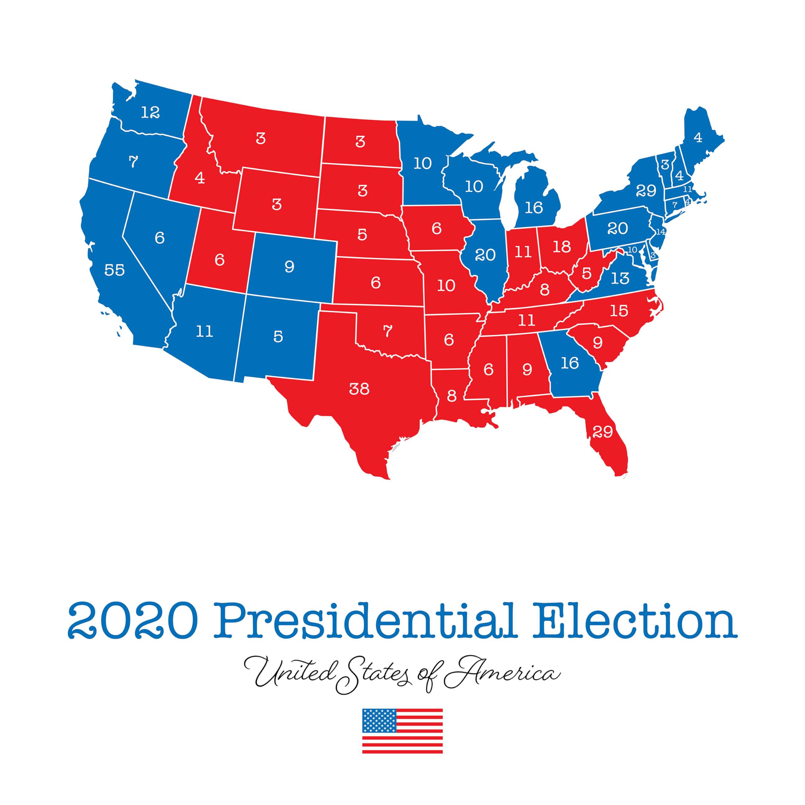 PHOTO: In this illustration, the electoral map for the 2020 Presidential Election is shown.