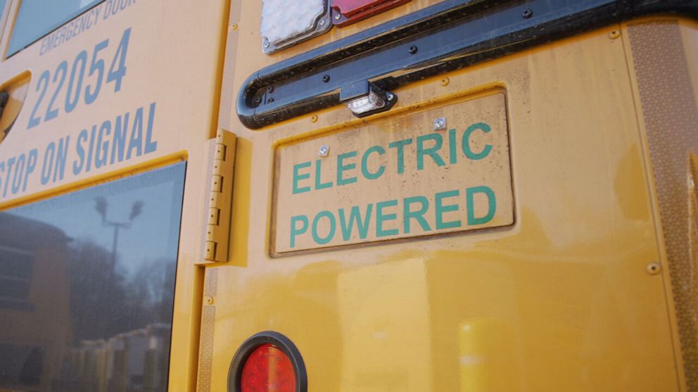 PHOTO: Experts say school buses lend themselves to electrification, since drivers have set routes in the mornings and afternoons and go relatively short distances – and the buses can sit parked in a lot in between, charging their batteries.