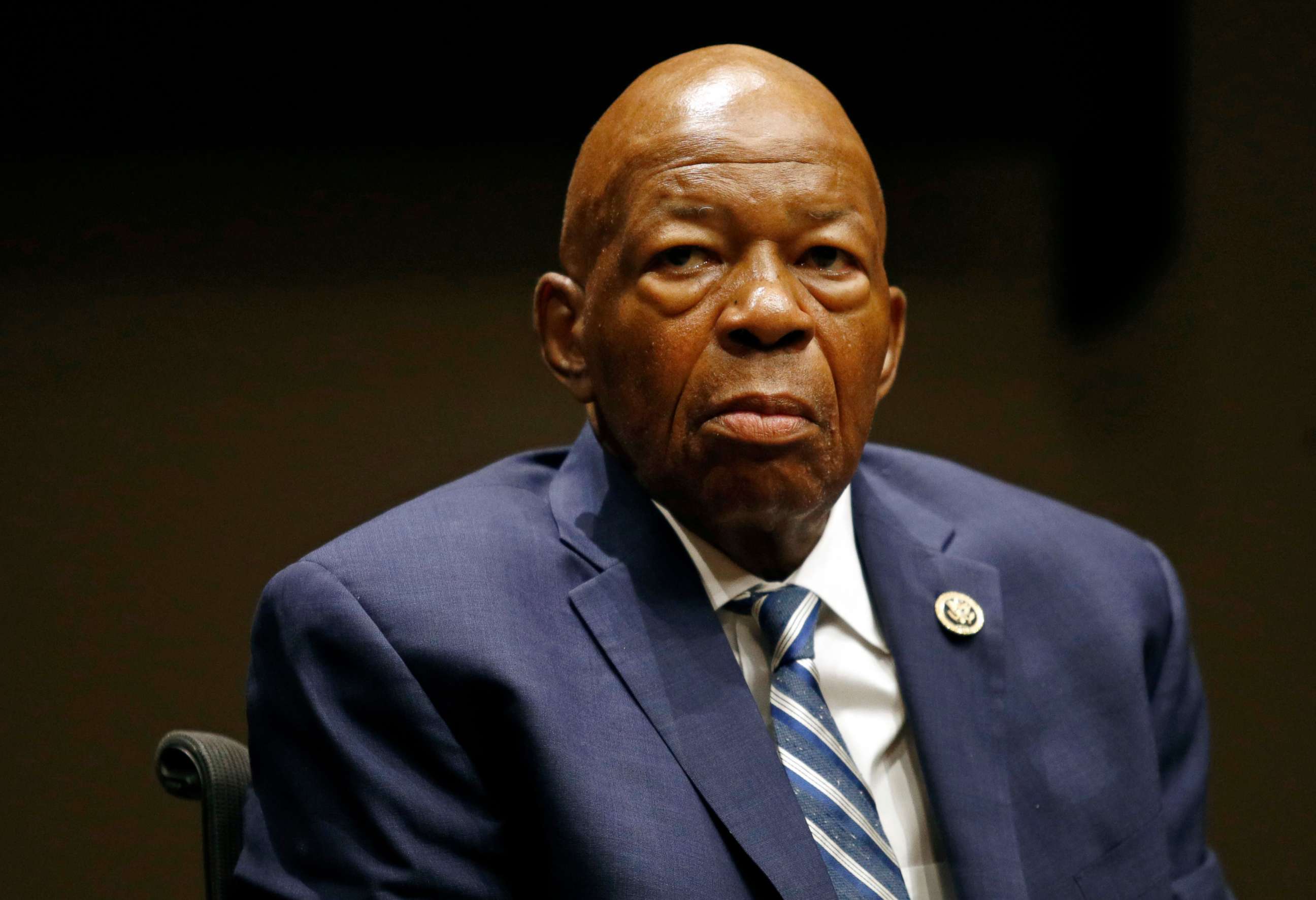 PHOTO: Rep. Elijah Cummings participates in a panel discussion during a summit on the country's opioid epidemic at the Johns Hopkins Bloomberg School of Public Health in Baltimore, MD, Oct. 30, 2017.