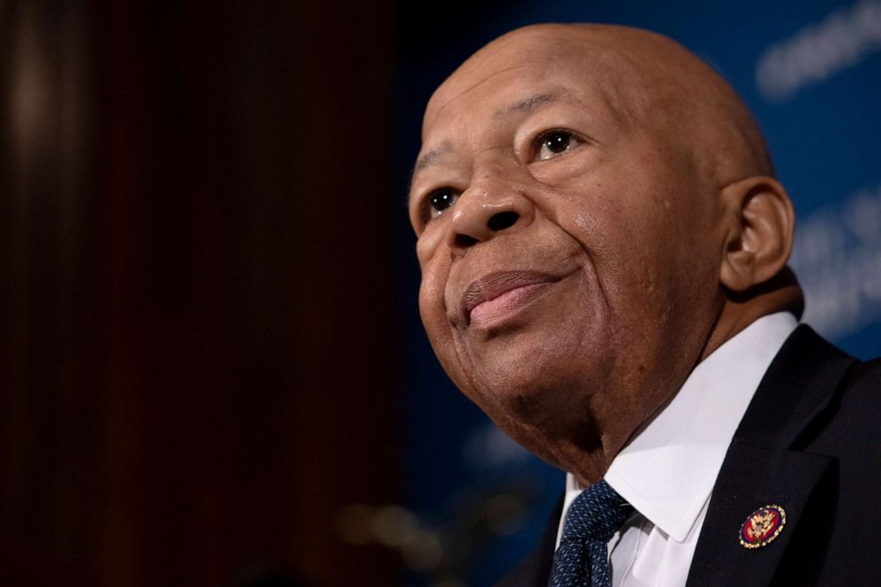 PHOTO: Rep. Elijah Cummings chairman of the House Committee on Oversight and Government Reform, speaks at a National Press Club Headliners luncheon in Washington, August 7, 2019.