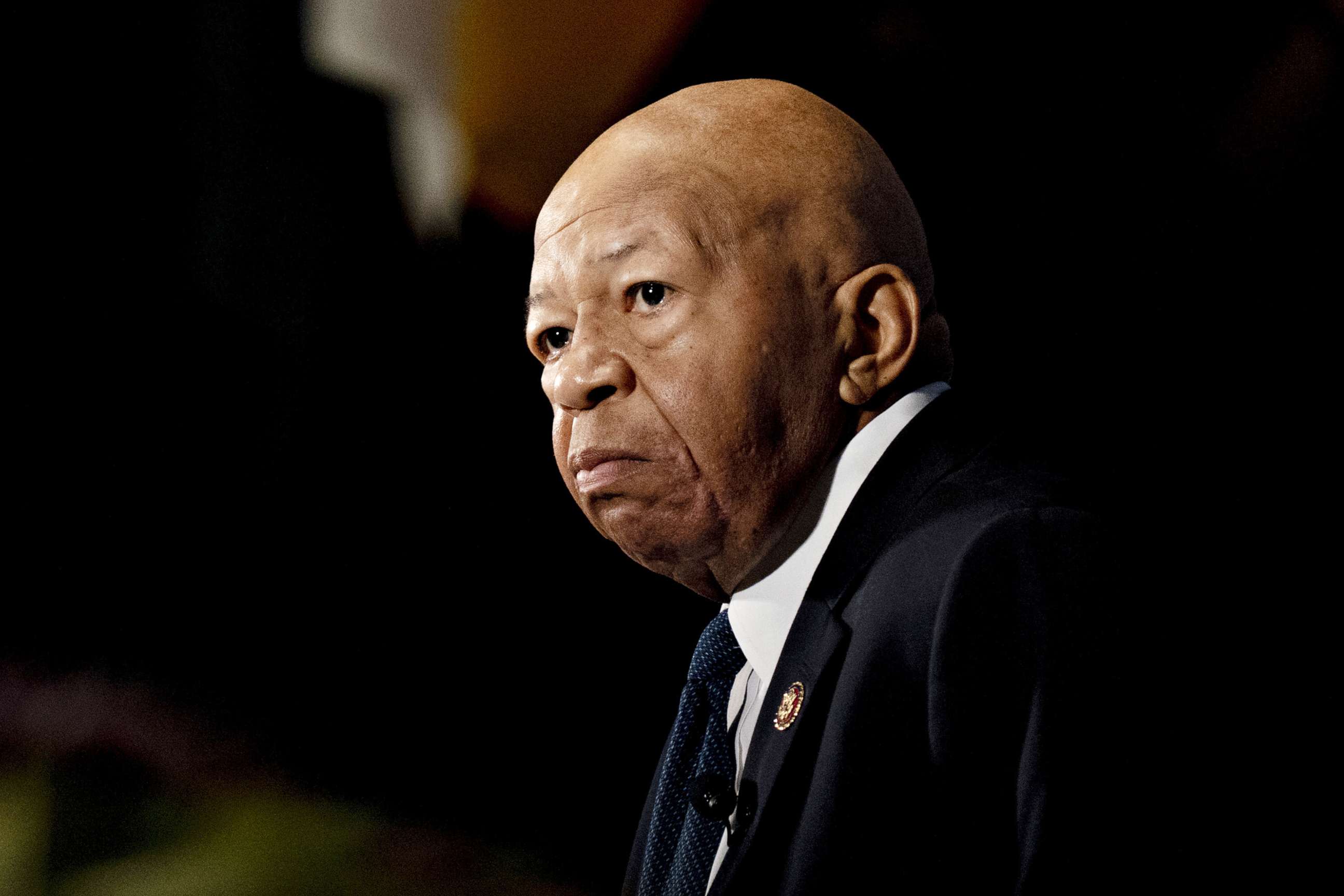 PHOTO: Representative Elijah Cummings and chairman of the House Oversight Committee speaks during a National Press Club event in Washington, D.C., Aug. 7, 2019. 