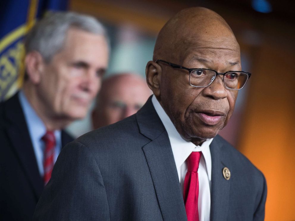 PHOTO: Rep. Elijah Cummings speaks during a news conference in the Capitol Visitor Center with House and Senate Democrats in Washington on May 10, 2018.