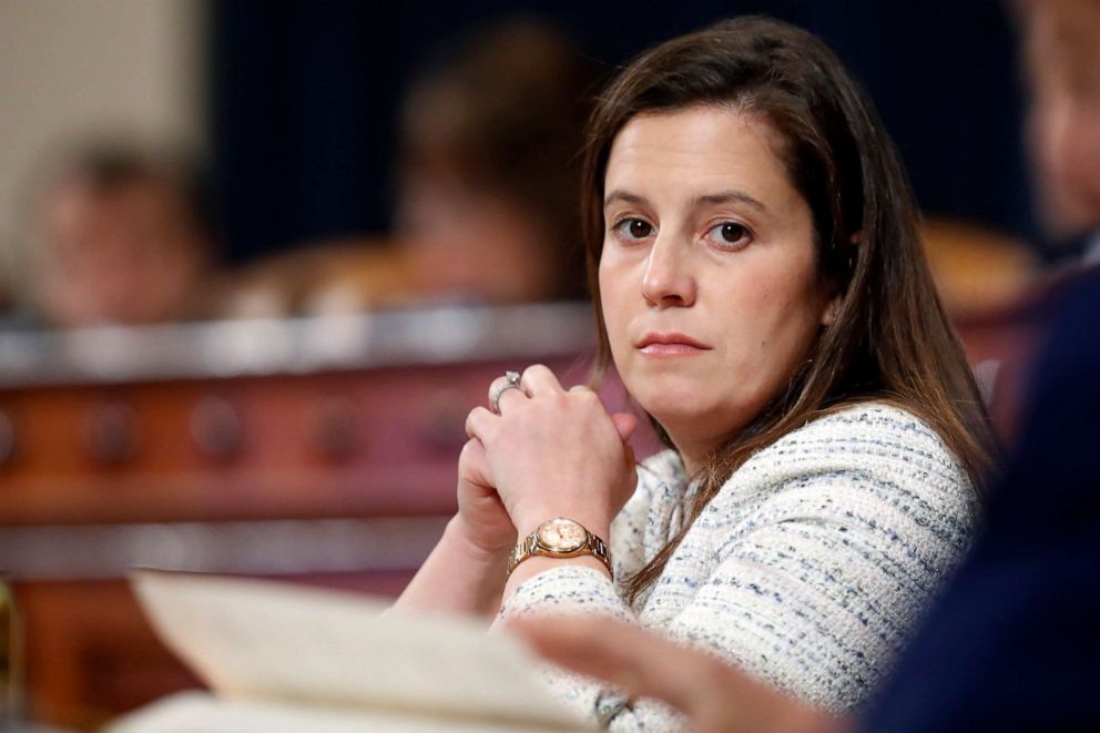 PHOTO: In this Nov. 20, 2019 file photo, Rep. Elise Stefanik, listens during a House Intelligence Committee hearing on Capitol Hill in Washington.