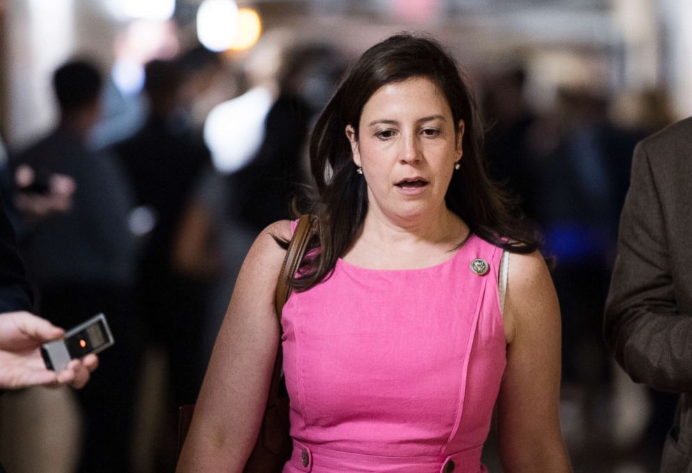 PHOTO: Rep. Elise Stefanik leaves the House Republicans' caucus meeting in the Capitol on immigration reforms, June 7, 2018.