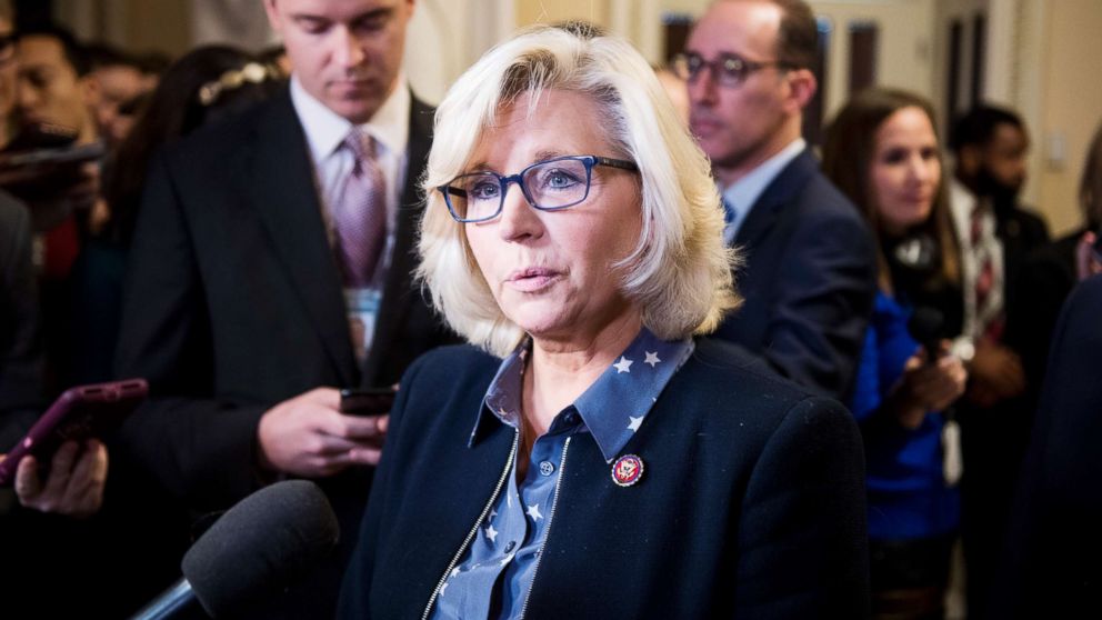 PHOTO: House Republican Conference chair Liz Cheney speaks during a press conference in the Will Rogers corridor in the Capitol, Jan. 4, 2019.