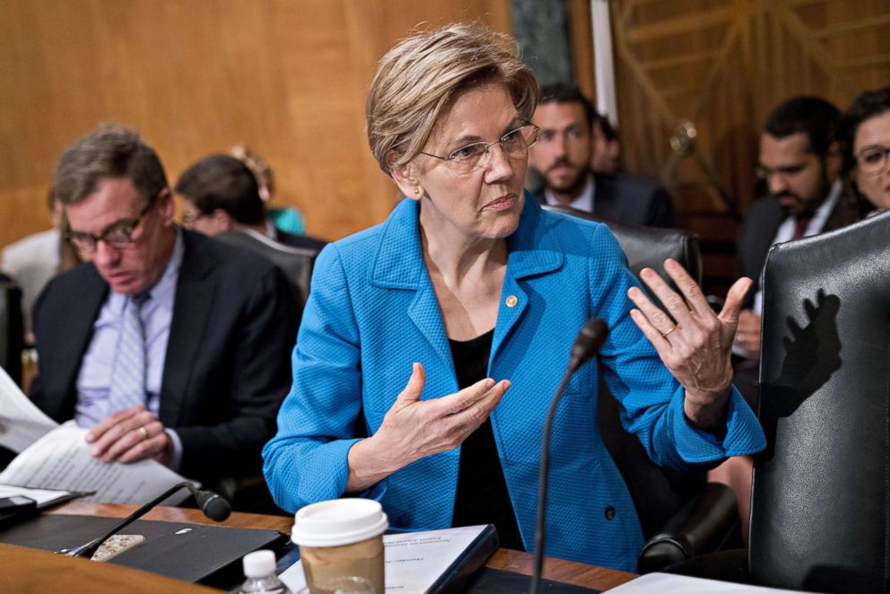 PHOTO: Senator Elizabeth Warren speaks before the start of a Senate Banking Committee confirmation hearing for Kathy Kraninger, director of the Consumer Financial Protection Bureau (CFPB) in Washington, July 19, 2018.