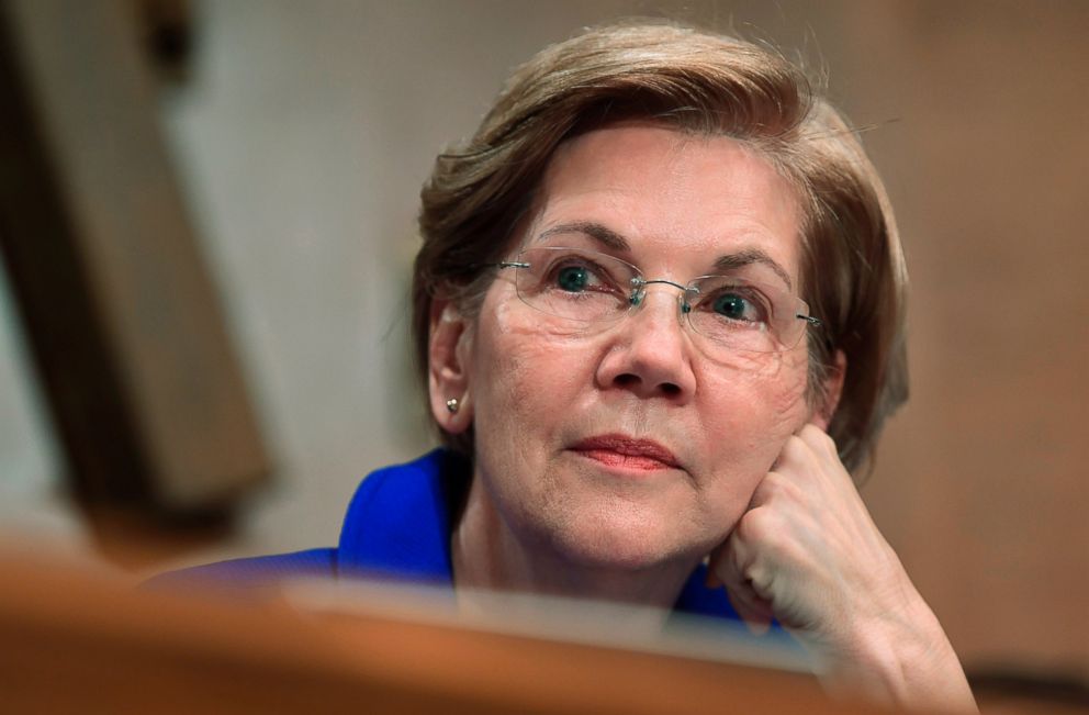 In this Dec. 5, 2017, file photo, Sen. Elizabeth Warren, D-Mass., waits to speak during a meeting of the Senate Banking Committee on Capitol Hill in Washington.