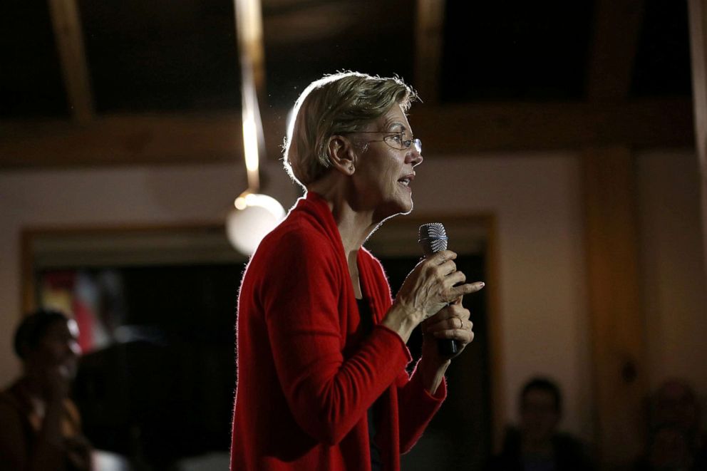 PHOTO: Democratic U.S. presidential candidate Senator Elizabeth Warren attends a town hall event in Fairfield, Iowa, Dec. 15, 2019.