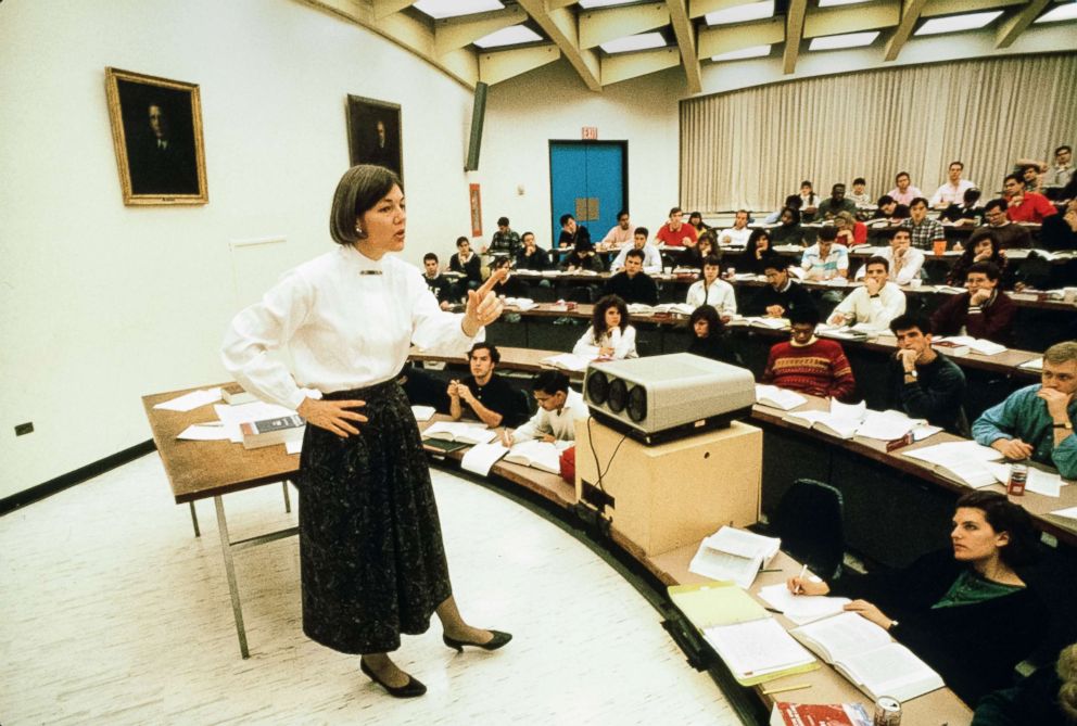 PHOTO: Professor Elizabeth Warren teaches an unspecified class at University of Pennsylvania Law School, Philadelphia, Pa., early 1990s.