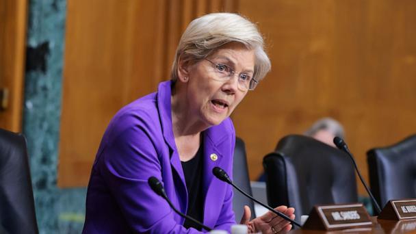 In this April 8, 2025, file photo, Sen. Elizabeth Warren is shown during a Senate Finance Committee hearing in the Dirksen Senate Office Building in Washington, D.C.