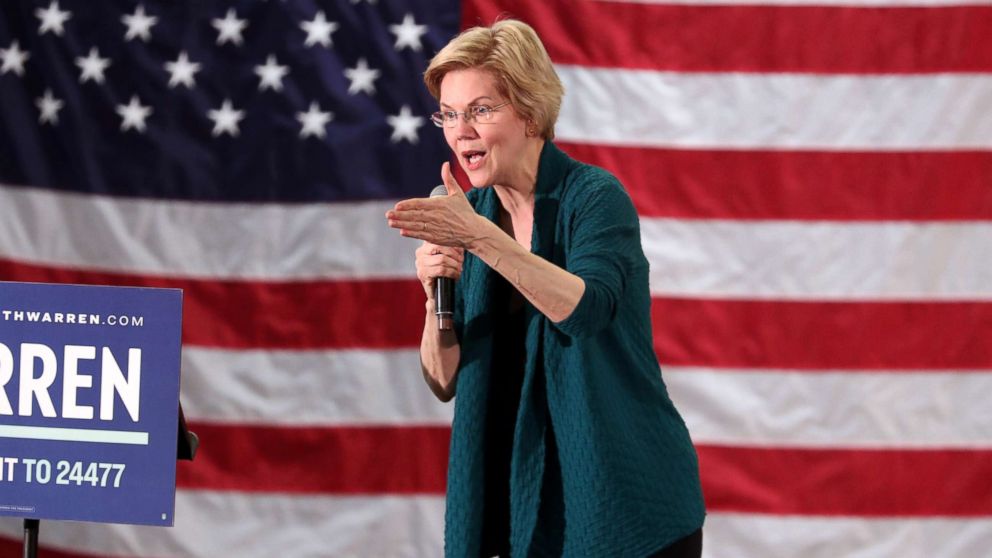 PHOTO: Democratic 2020 U.S. presidential candidate and U.S. Senator Elizabeth Warren (D-MA) speaks to supporters in Memphis, March 17, 2019.
