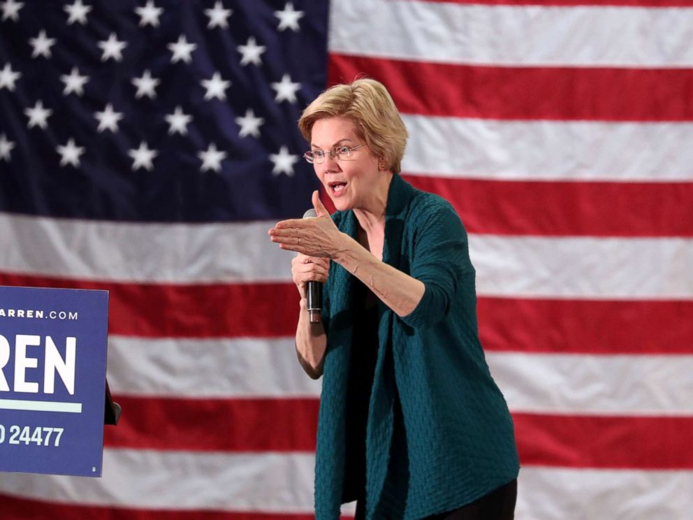 PHOTO: Democratic 2020, US presidential candidate and US Senator Elizabeth Warren (D-MA) addresses supporters in Memphis on March 17, 2019.