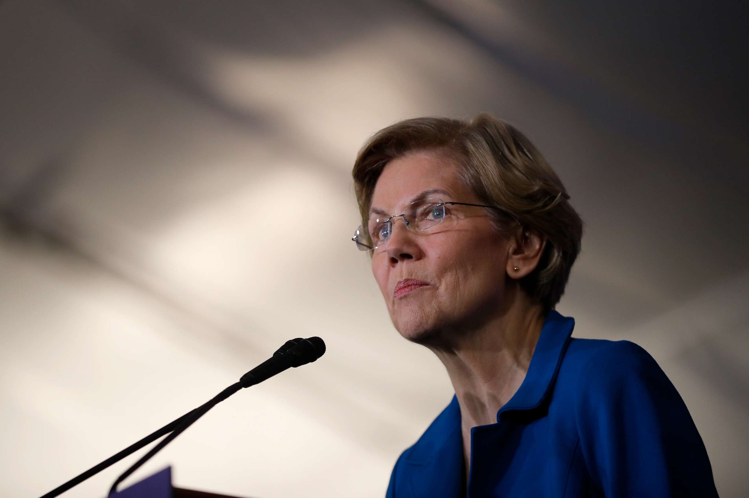 PHOTO: Democratic presidential candidate Sen. Elizabeth Warren appears at her New Hampshire primary night rally in Manchester, N.H., Feb. 11, 2020.