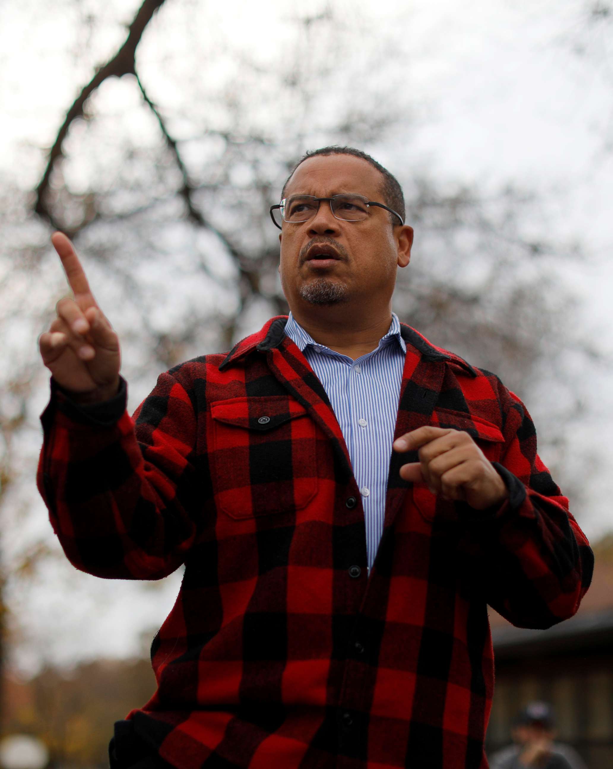 PHOTO: Democratic candidate for state Attorney General Keith Ellison speaks to campaign volunteers in Minneapolis, Oct. 27, 2018. 
