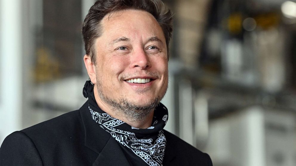 PHOTO: Elon Musk, Tesla CEO, stands during a press event at the Tesla Gigafactory, Aug. 13, 2021, in Brandenburg, Germany.