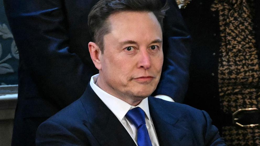 PHOTO: Elon Musk arrives for President Donald Trump's address to a joint session of Congress in the House Chamber of the Capitol in Washington, Mar. 4, 2025.