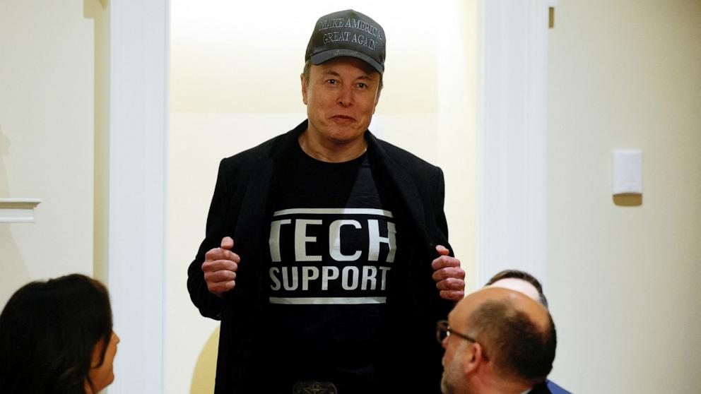 PHOTO: Elon Musk attends the first cabinet meeting hosted by President Donald Trump, in Washington, D.C., Feb. 26, 2025.