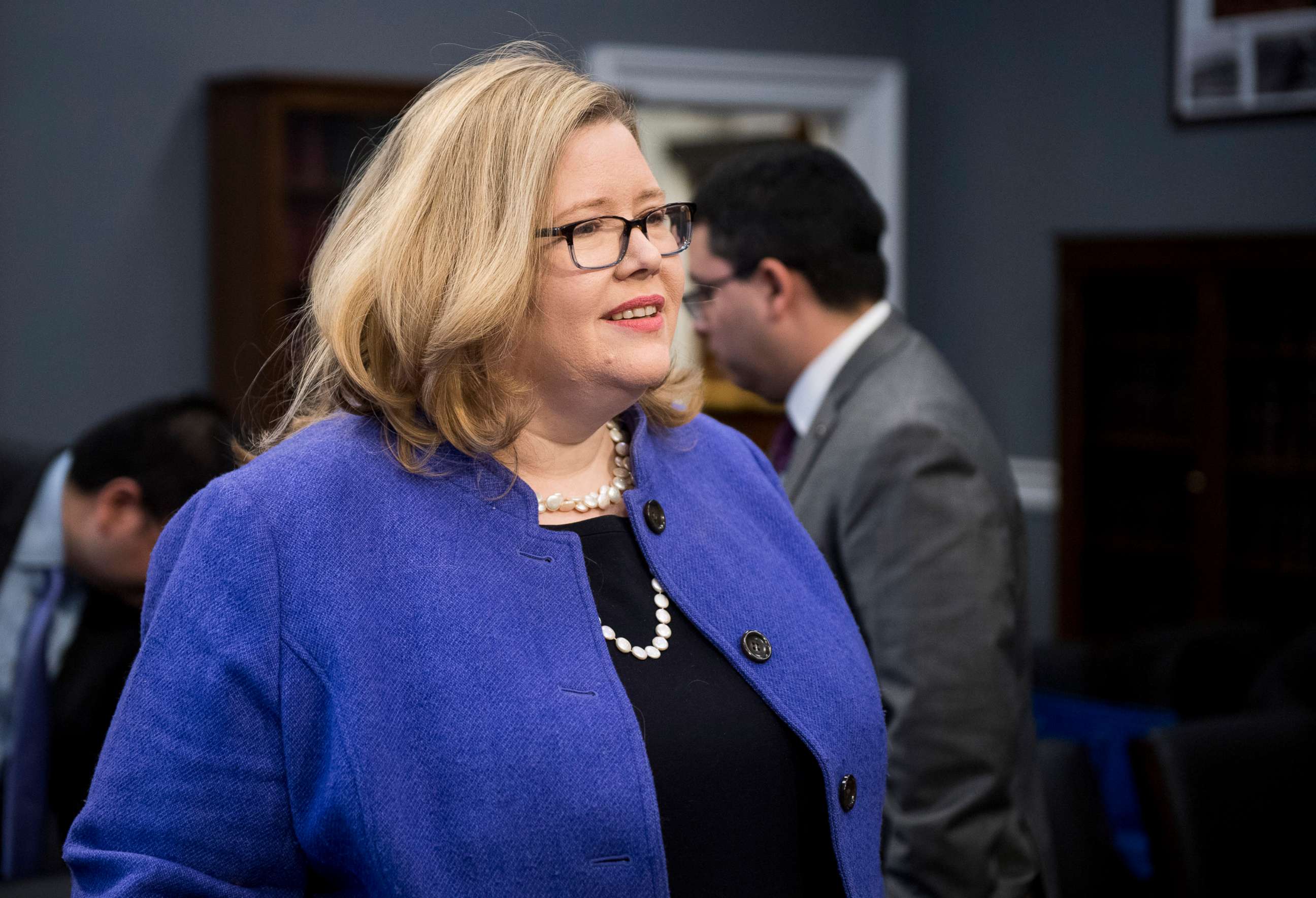 PHOTO: GSA Administrator Emily Murphy arrives to testify at a hearing on "General Services Administration Oversight" on March 13, 2019 in Washington.