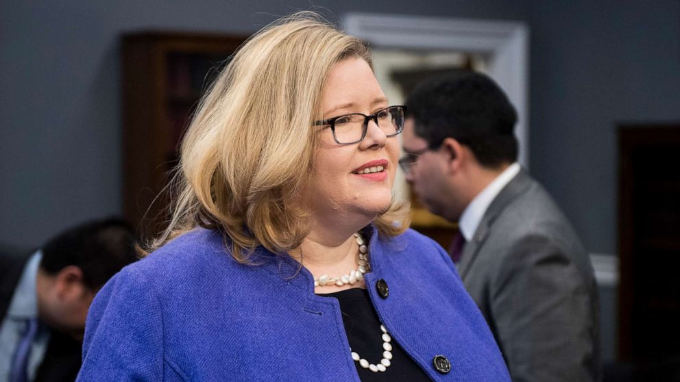 PHOTO: GSA Administrator Emily Murphy arrives to testify at a hearing on "General Services Administration Oversight" on March 13, 2019 in Washington.