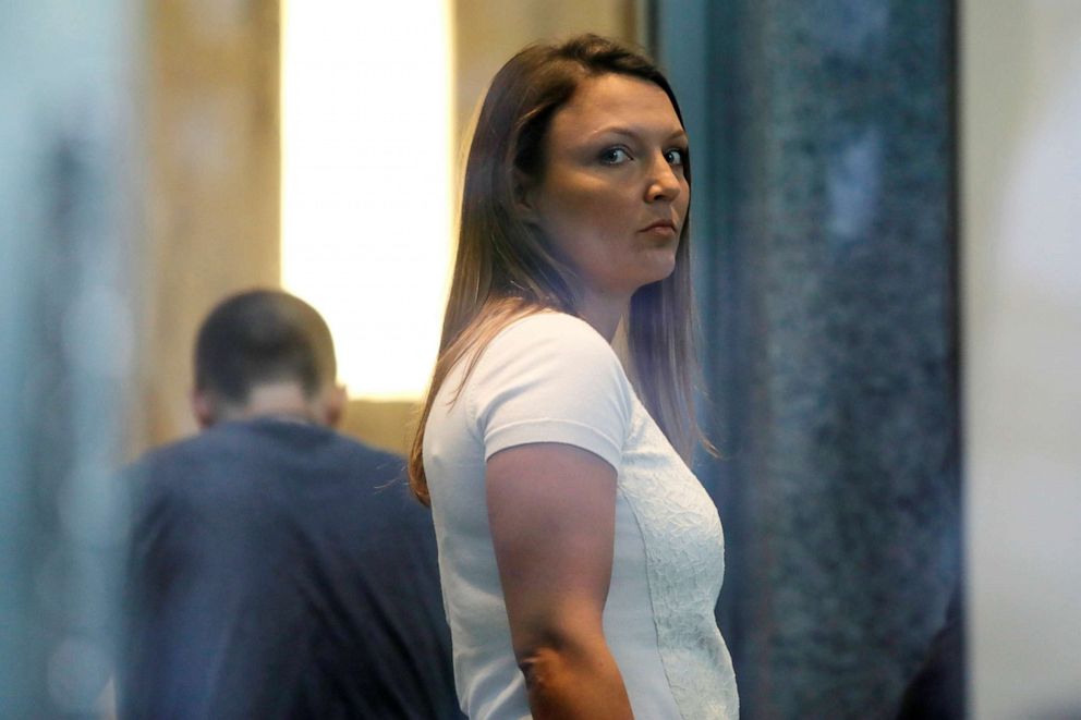 PHOTO: Courtney Wild enters the courthouse ahead of a bail hearing in financier Jeffrey Epstein's sex trafficking case in New York, July 15, 2019.    