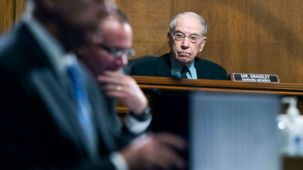 PHOTO: Sen. Chuck Grassley attends the Senate Judiciary Committee hearing titled The Equality Act: LGBTQ Rights are Human Rights at the Capitol, March 17, 2021. 