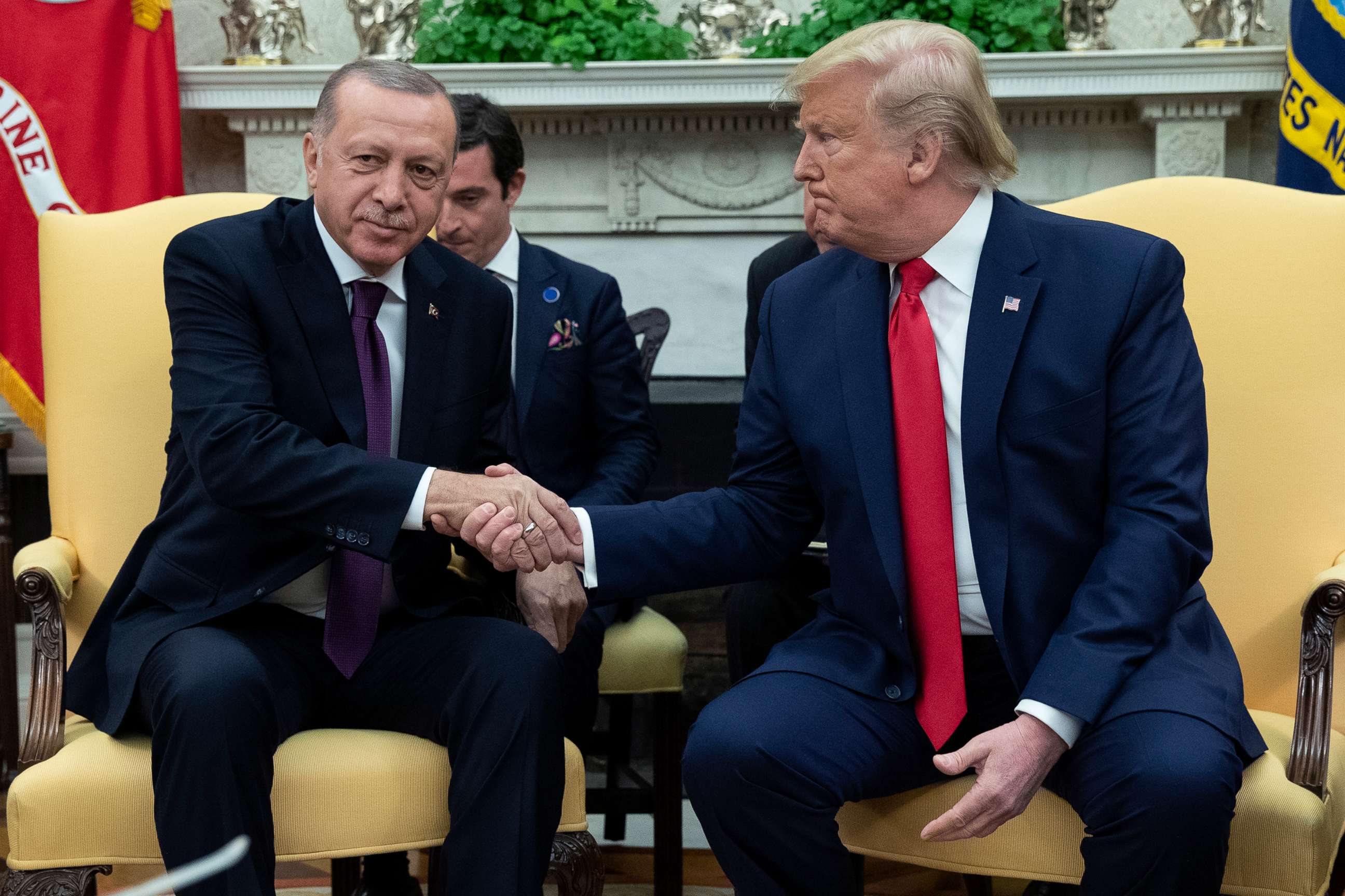 PHOTO: President Donald Trump meets with Turkish President Recep Tayyip Erdogan in the Oval Office of the White House, Nov. 13, 2019, in Washington, D.C.